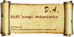Diószegi Antonietta névjegykártya